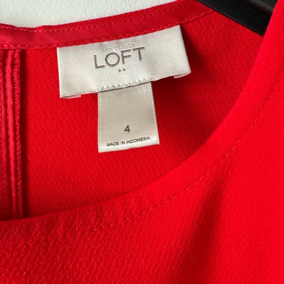 Size 4, LOFT sleeveless red dress - Picture 4 of 6
